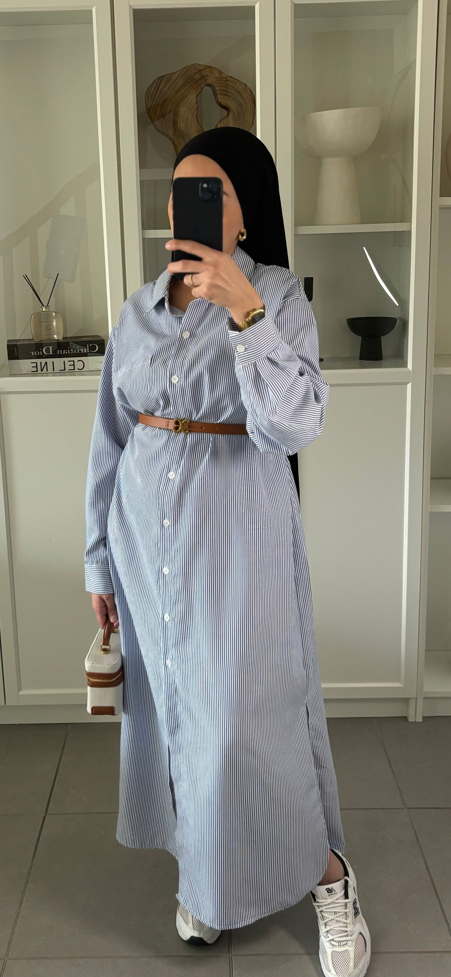 Robe chemise à rayures