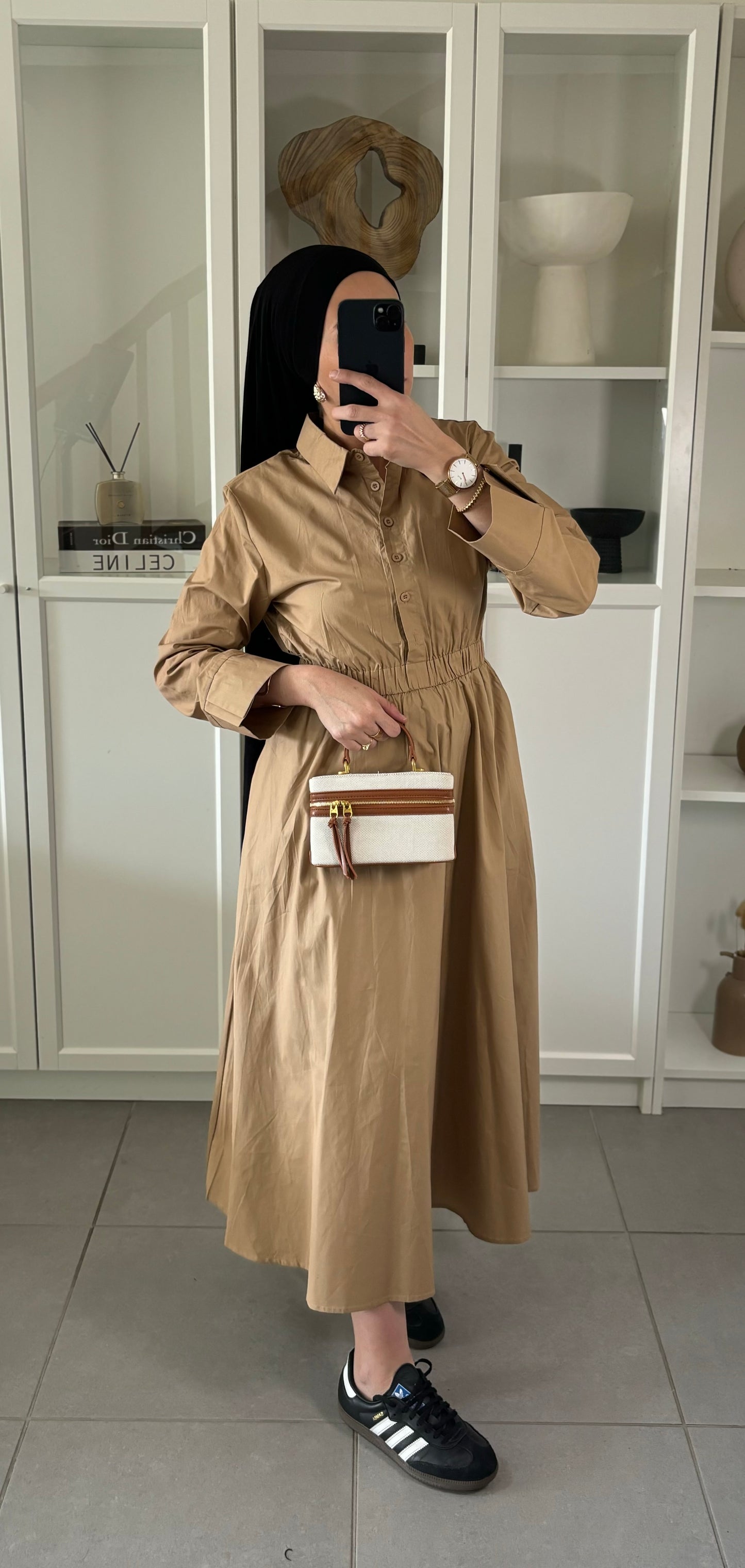 Robe élastiquée CAMEL 100% coton