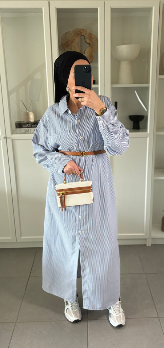 Robe chemise à rayures