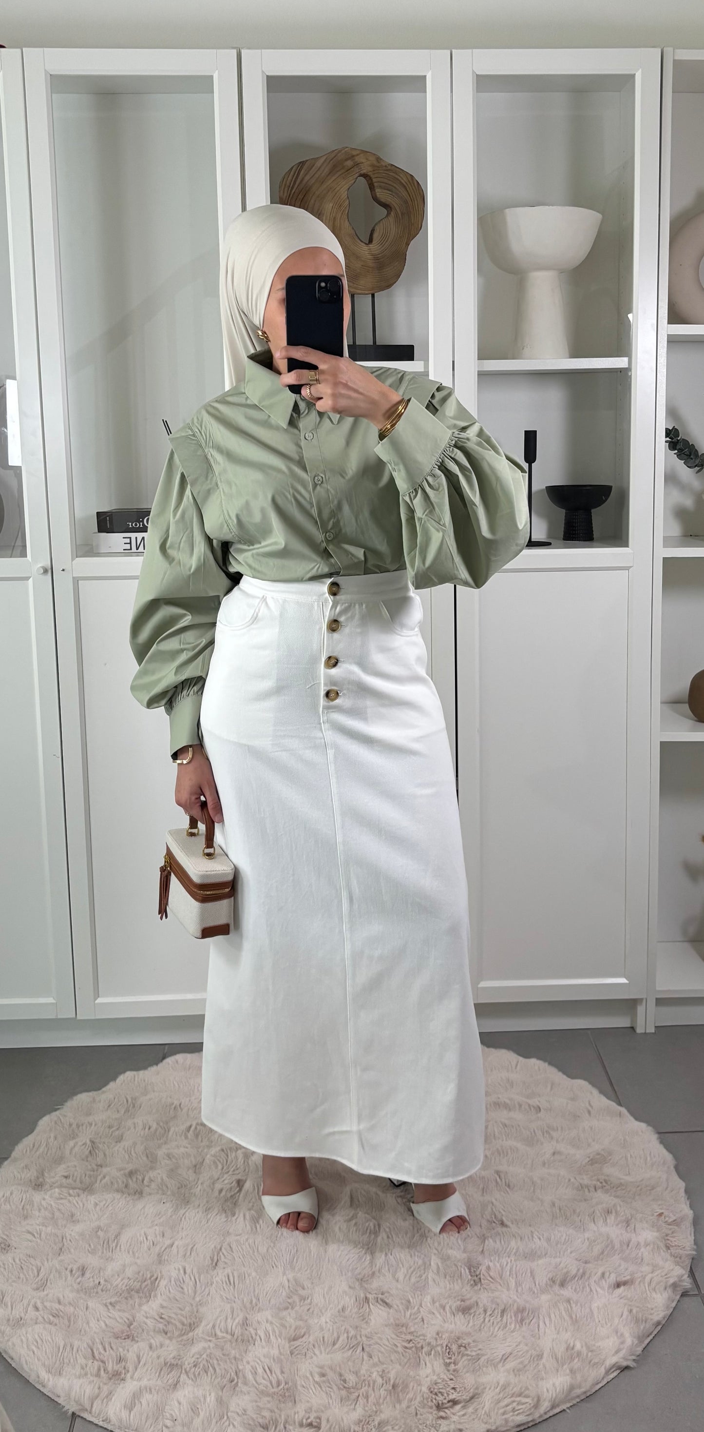 Jupe Longue Denim BLANCHE