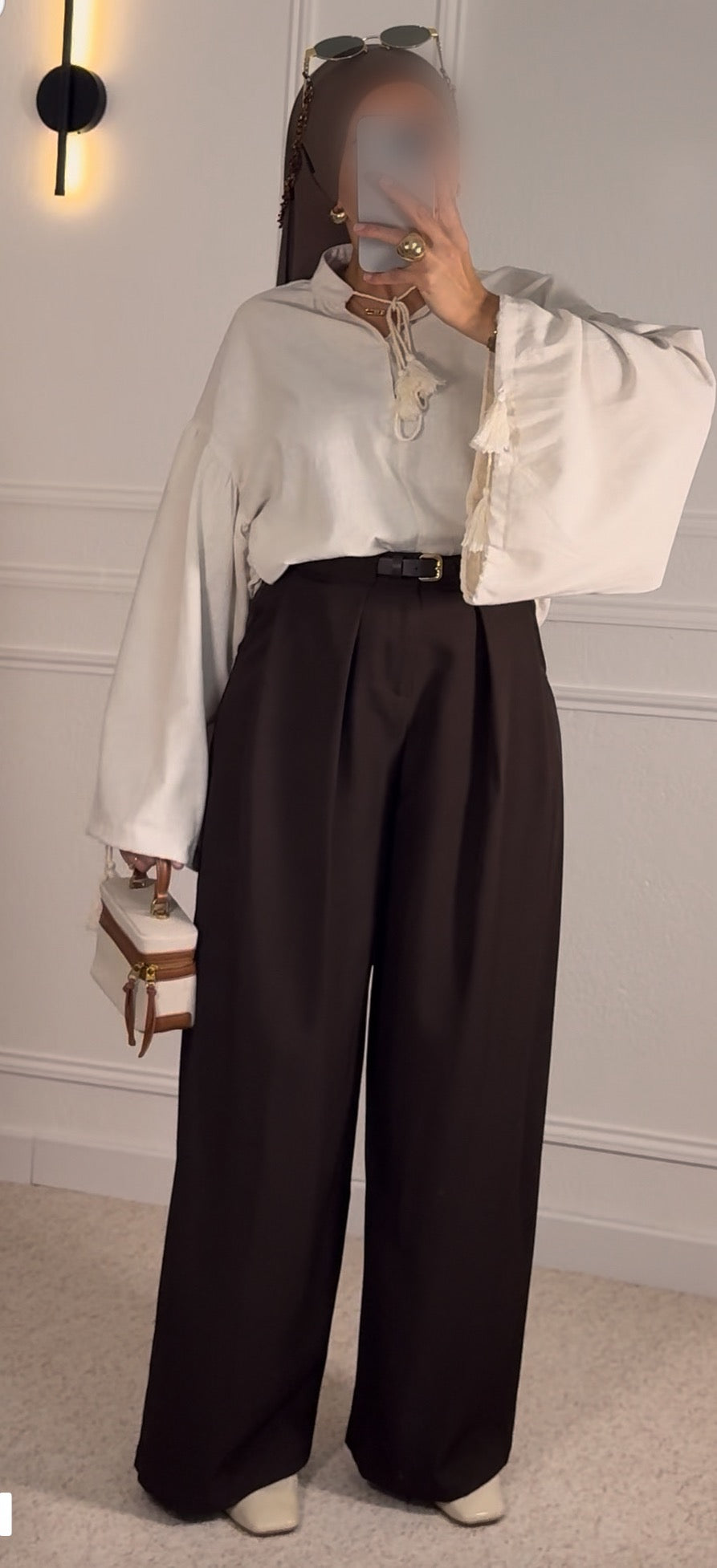 Pantalon Tailleur Marron