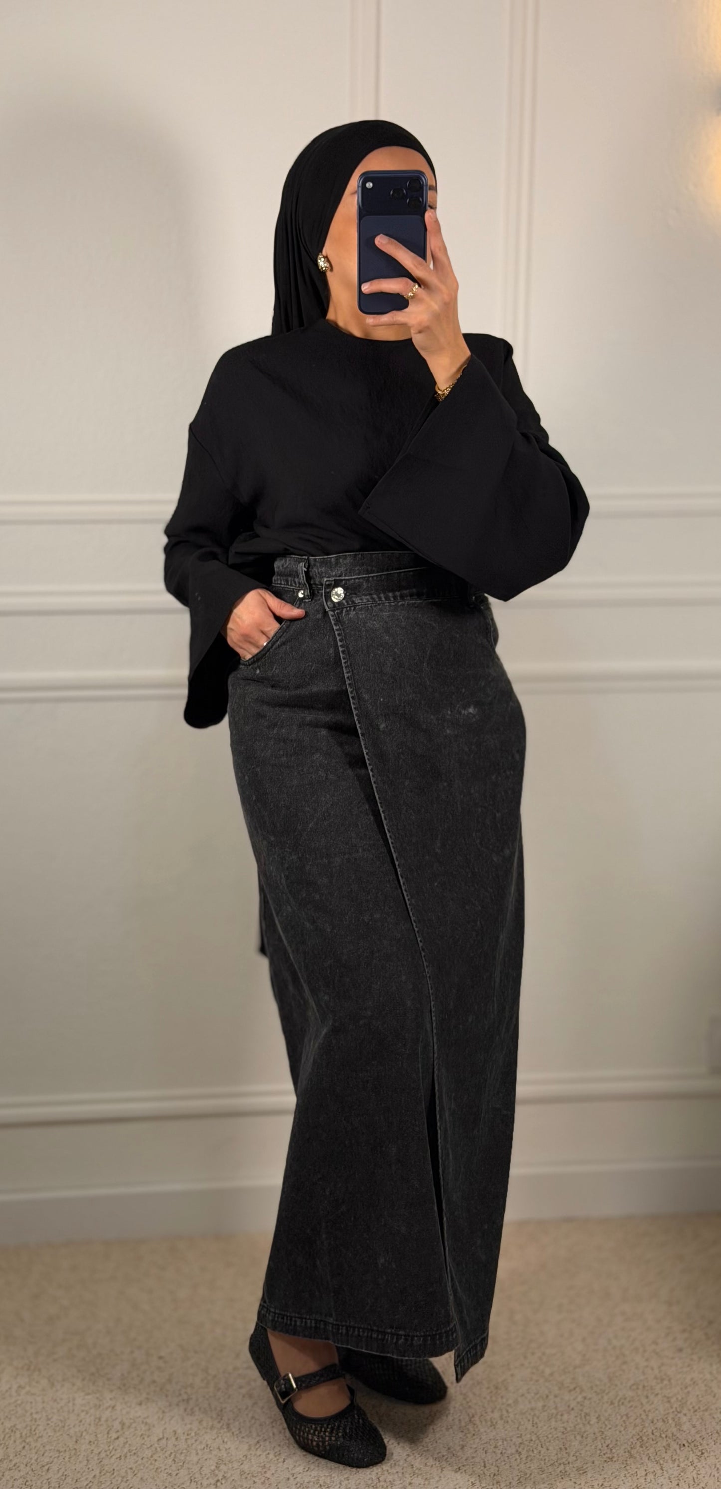 Jupe portefeuille Noir