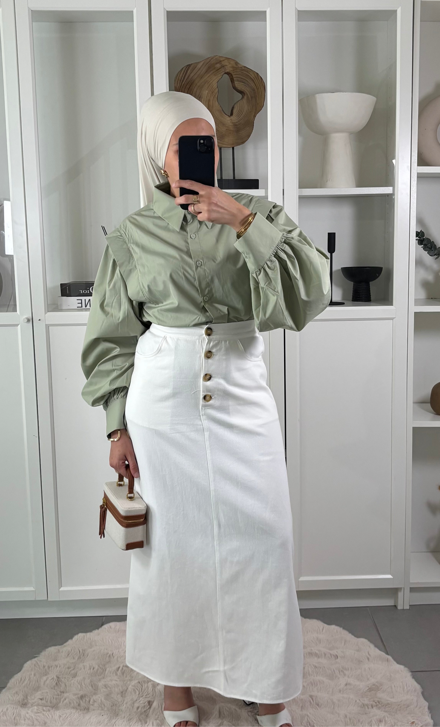 Jupe Longue Denim BLANCHE