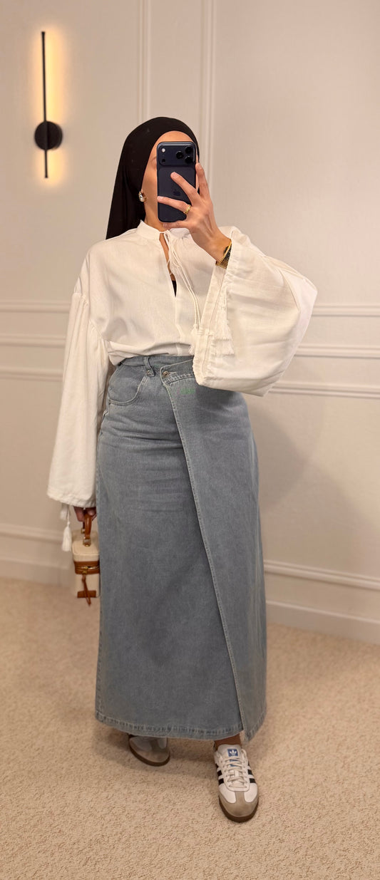 Jupe Portefeuille bleu clair