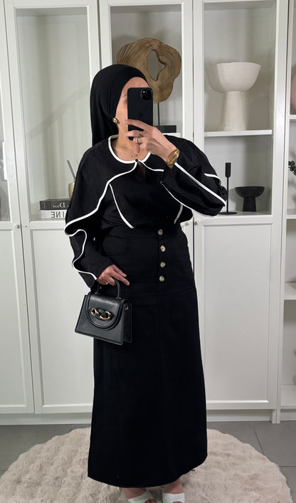 Jupe Longue Denim NOIR