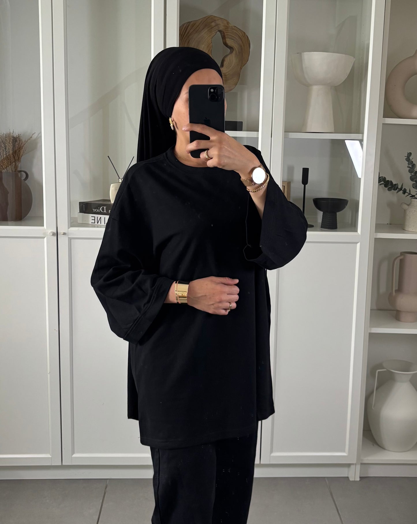 Tee shirt Matière Polo Noir