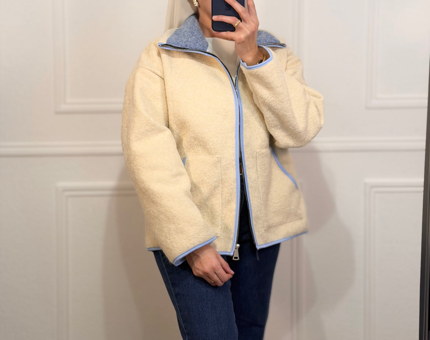 Veste Inspi Zara Blanc/Bleu