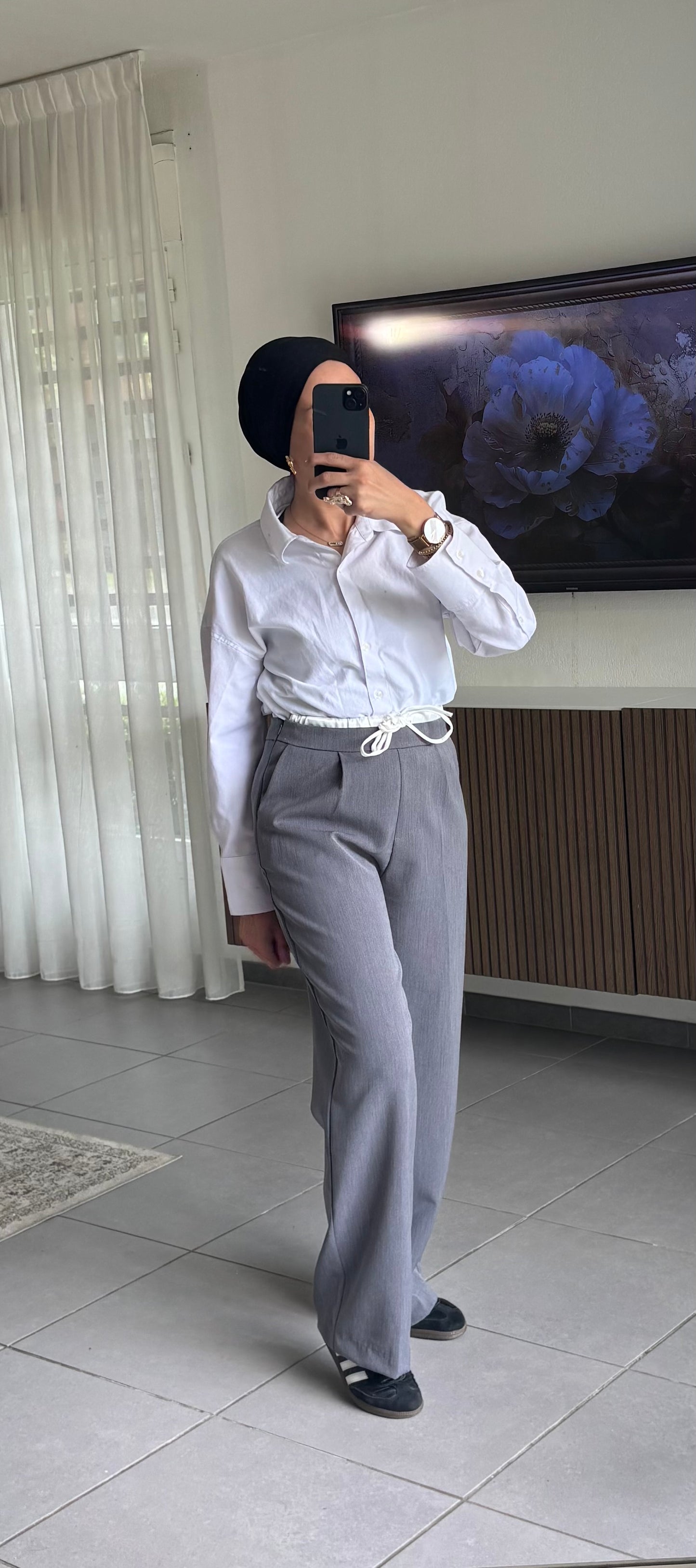 Pantalon Large Relax GRIS Chiné