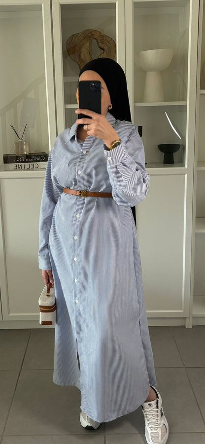 Robe chemise à rayures