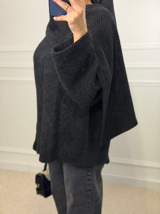 Pull écharpe intégrée