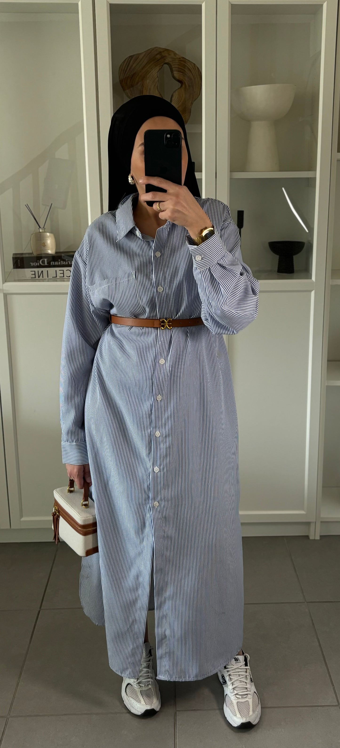 Robe chemise à rayures