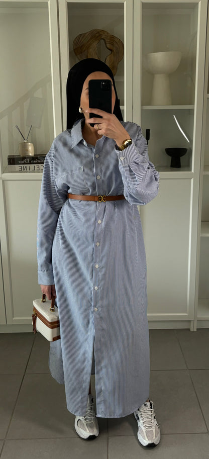 Robe chemise à rayures