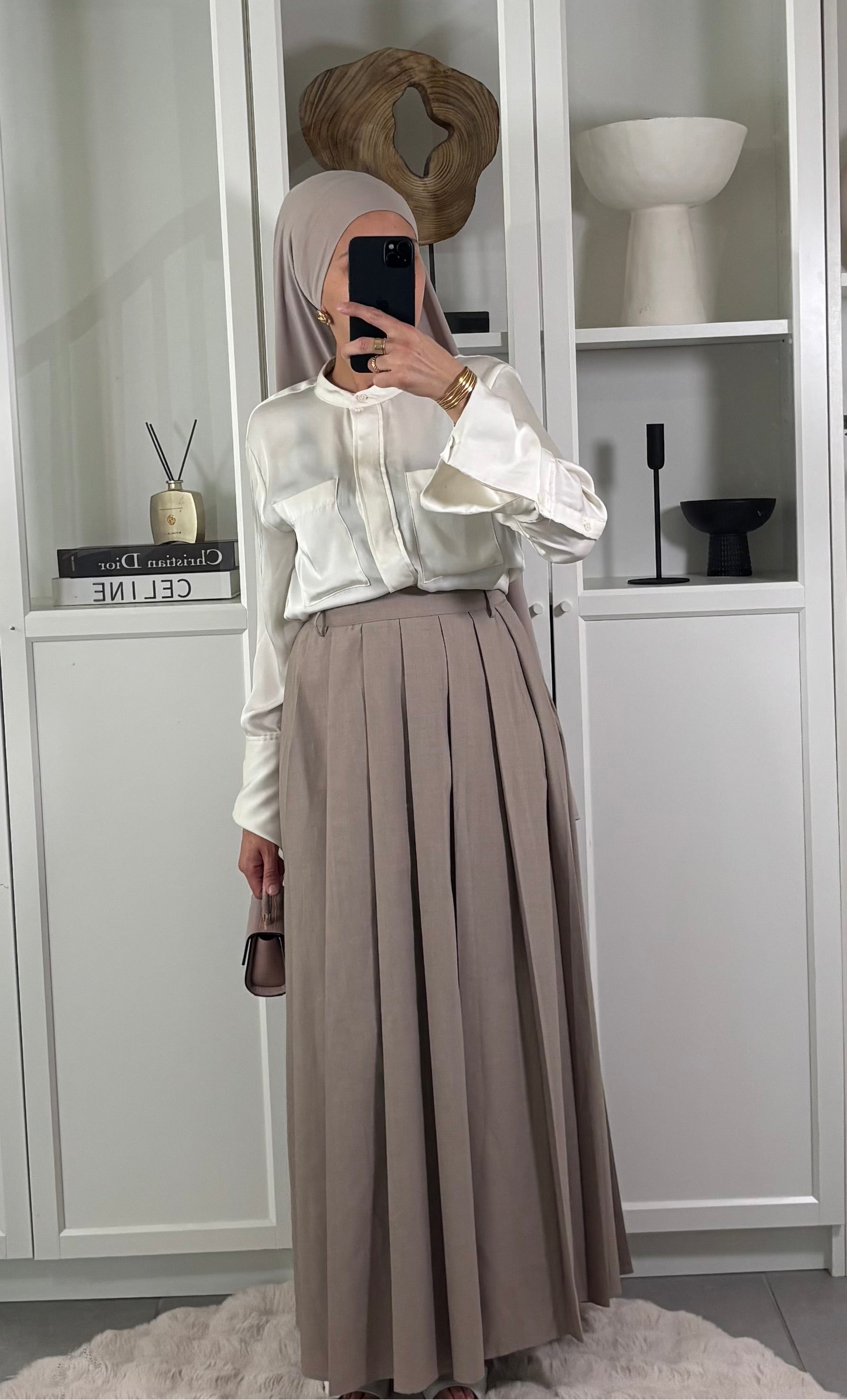 Jupe Longue à Plis BEIGE