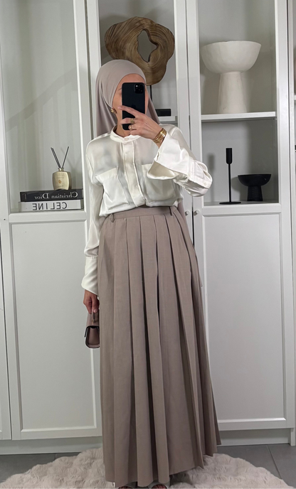 Jupe Longue à Plis BEIGE