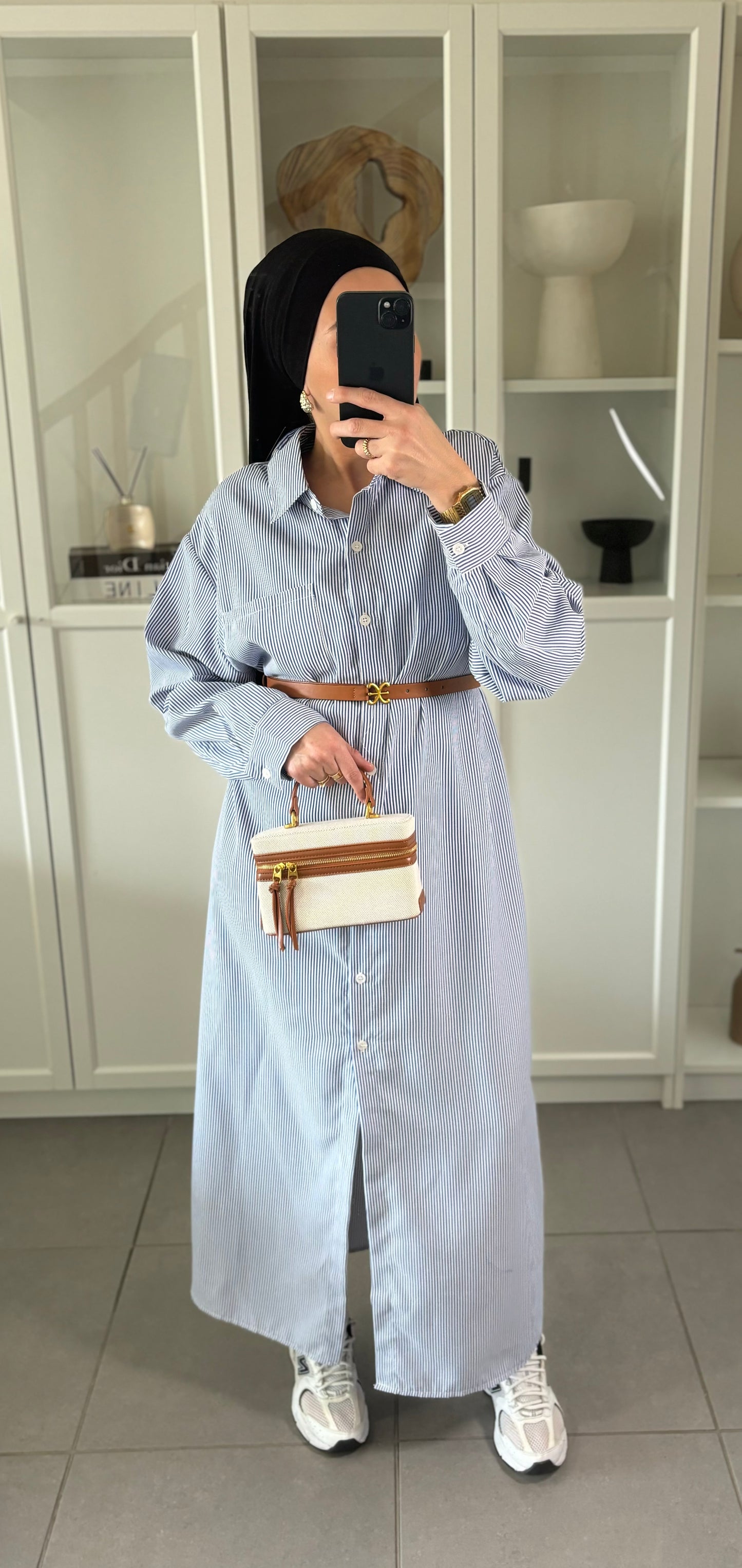 Robe chemise à rayures