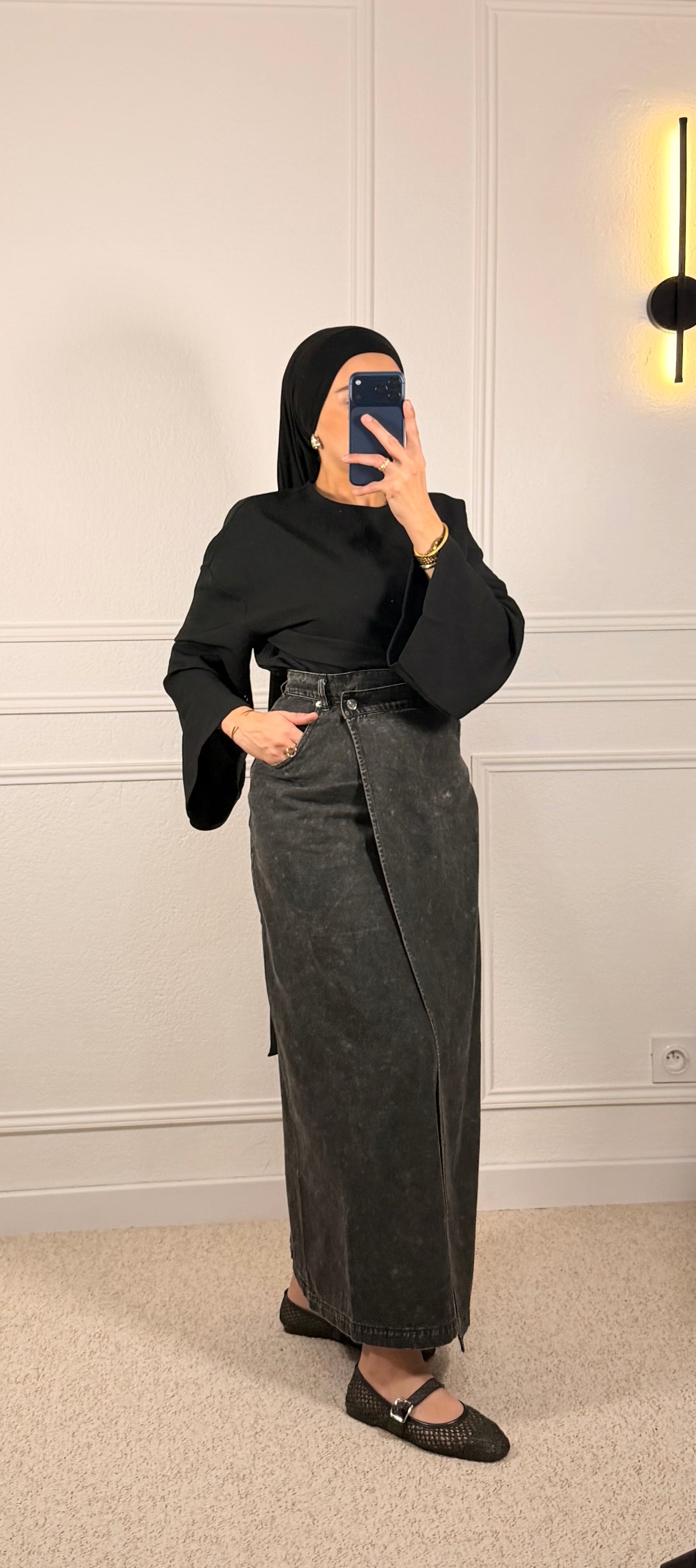 Jupe portefeuille Noir