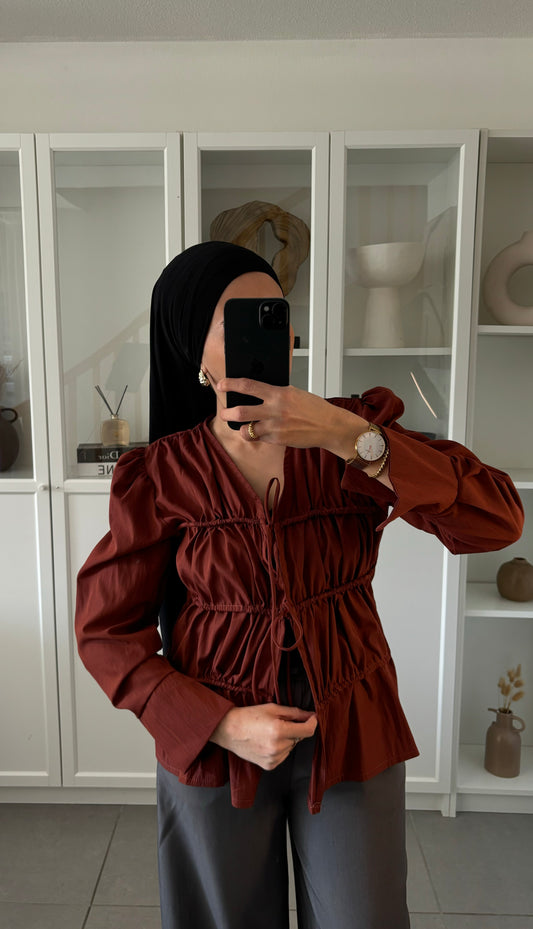 Chemise à Lacet BRIQUE