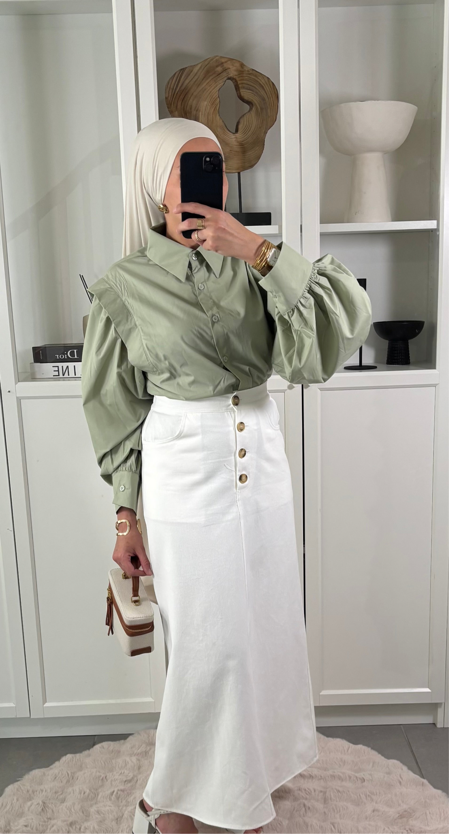 Jupe Longue Denim BLANCHE