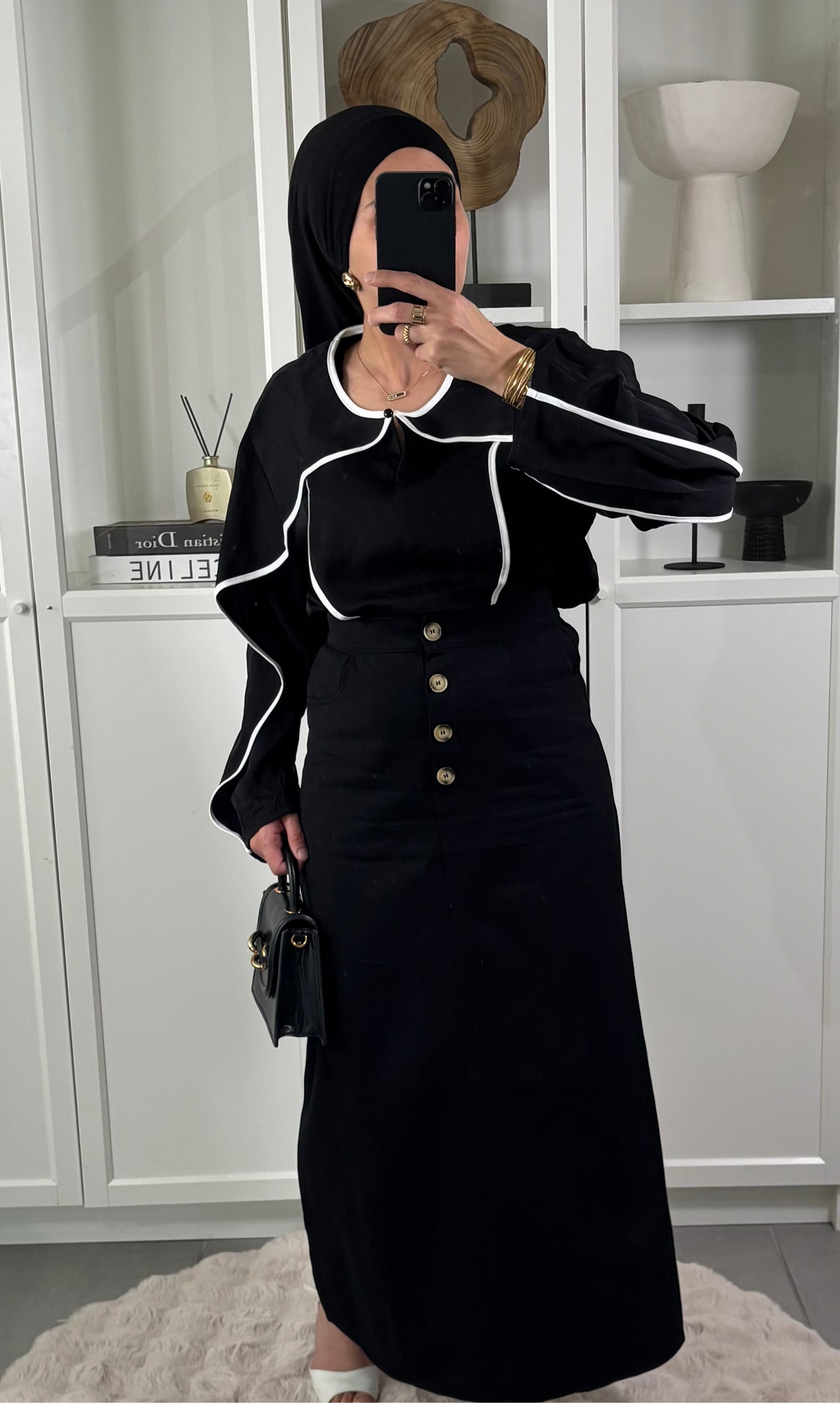 Jupe Longue Denim NOIR