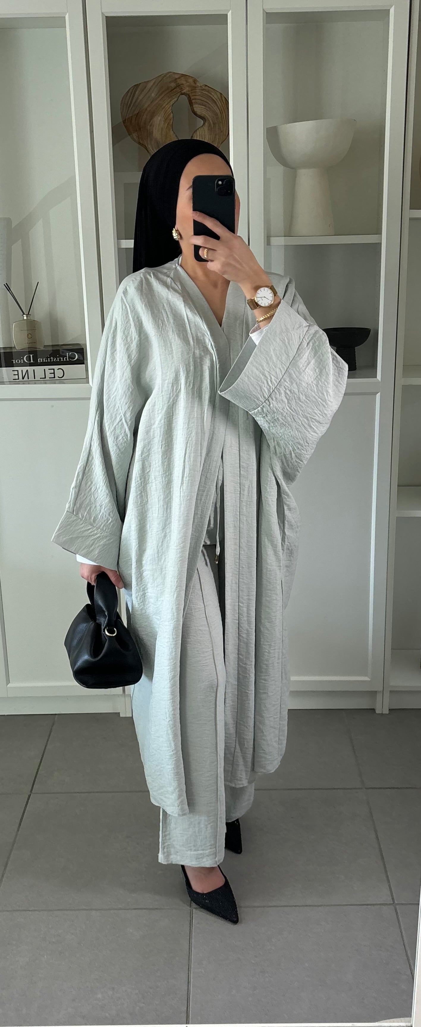 Ensemble Kimono Gris Lin