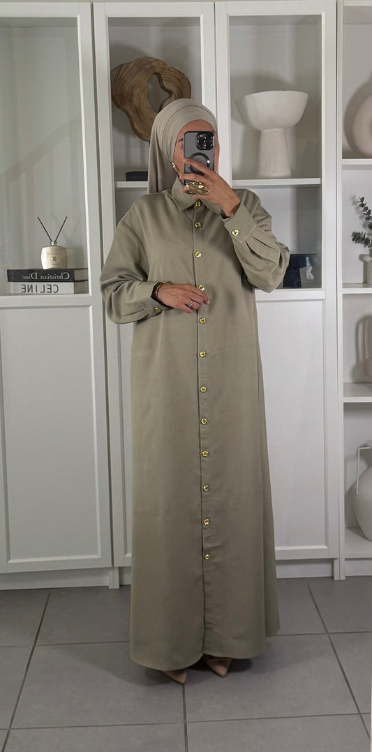 Robe chemise Kaki