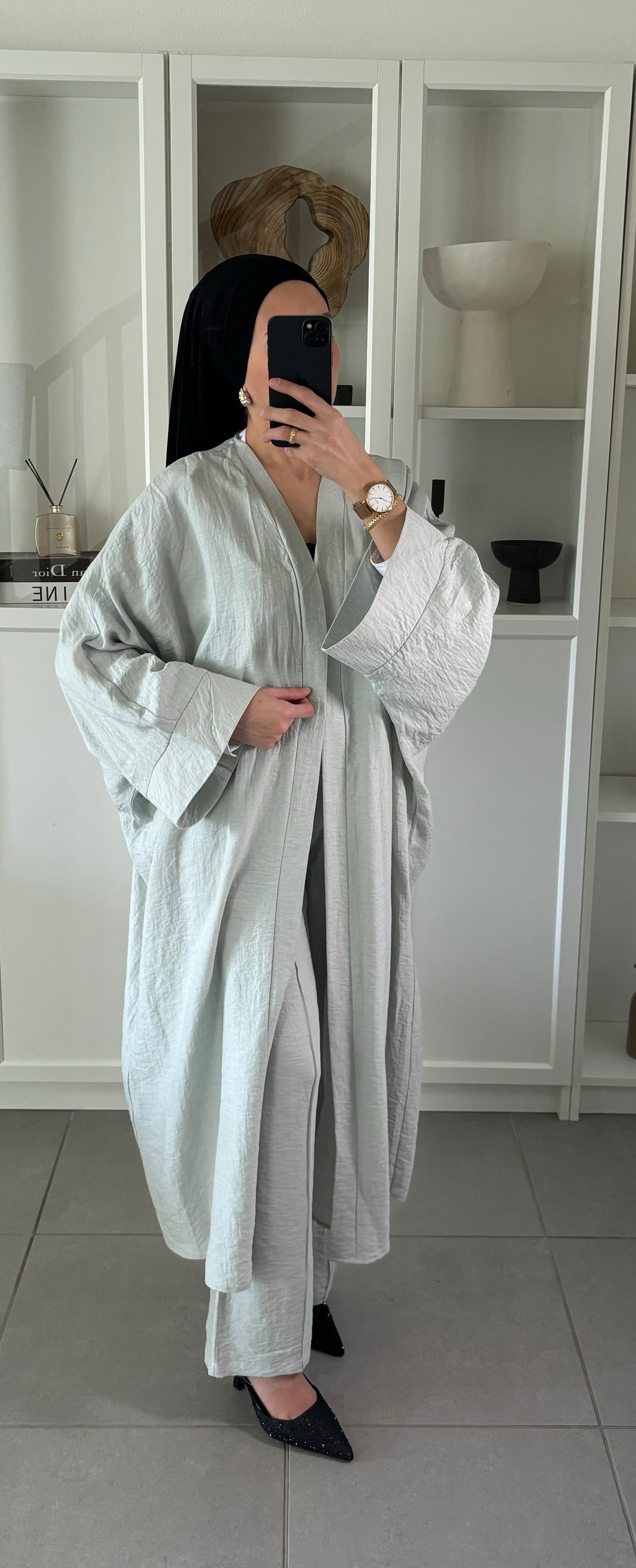 Ensemble Kimono Gris Lin
