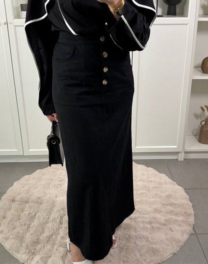 Jupe Longue Denim NOIR