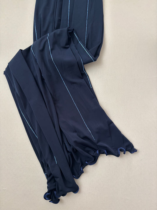SEDEF Jersey frisé premium Strass Bleu